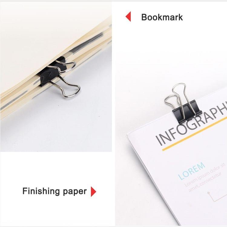 20PCS 51mm Black Metal Clip Notes Letter Paper Clip Office Bind