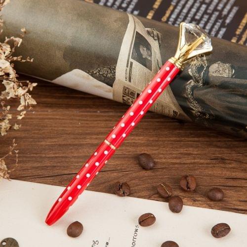 3 PCS School Stationery Office Supplies Crystal Ball Pens Ballpen Large Diamond Ballpoint Pens With round dot pattern