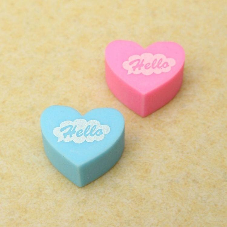 12 PCS Mini Cute Heart Eraser School Supplies Student Stationery Children Gifts