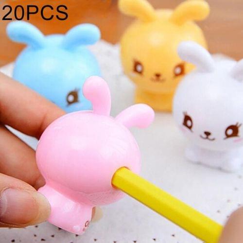 20 PCS Creative Stationery Cute Rabbit Pencil Sharpener, Random Color Delivery