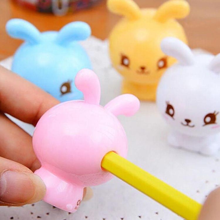 20 PCS Creative Stationery Cute Rabbit Pencil Sharpener, Random Color Delivery