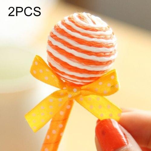 2 PCS Blue Ink Refill Creative Cute Lollipop Style Ball Pen Fashion Small Gifts School Stationery Office Supplies, Random Color Delivery