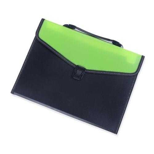 Portable 12-Layer File Pocket A4 Expanding File Classified Folder PP Storage Clip Ticket Package(Fluorescence Yellow)
