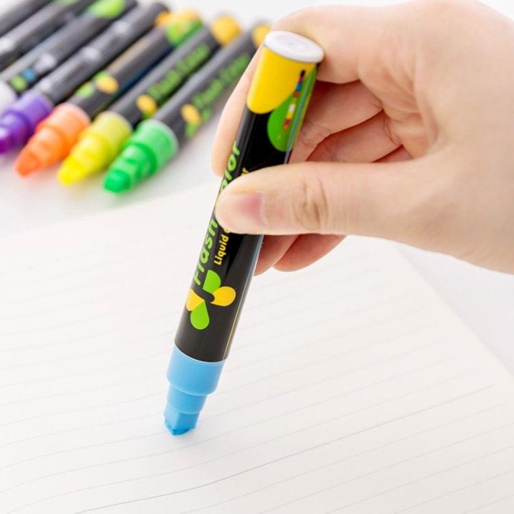 2 PCS Cute Candy Highlighter Fluorescent Liquid Chalk Marker Neon Pen LED Writing Board For Painting Graffiti Office Supply(Purple)
