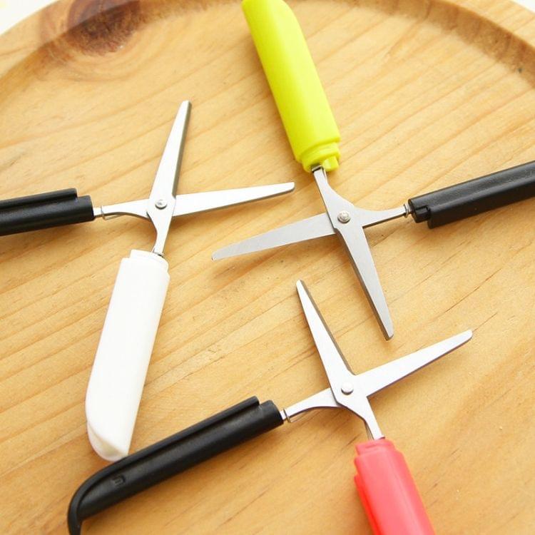 Portable Shears Paper Cutting Folding Safety Mini Stationery Scissors(Red)