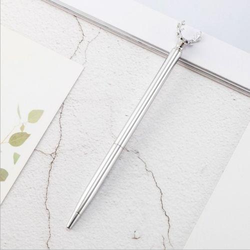 Kawaii Ball Pens Metal Elk Dree Ballpoint Pens School Stationery Office Supplies(Plating silver)