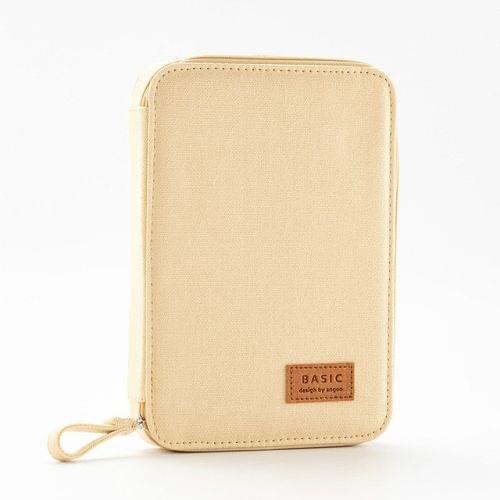 Creative Pencil Case Canvas Zipper Large Capacity Cute Pencil Box Portable Storage Bag School Stationery(Light khaki)