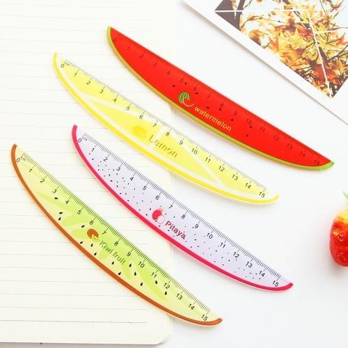 10 PCS 15cm Plastic Ruler Creative Fruit Ruler Kids Student Stationery Random Color