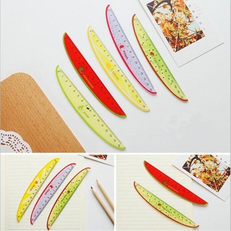 10 PCS 15cm Plastic Ruler Creative Fruit Ruler Kids Student Stationery Random Color