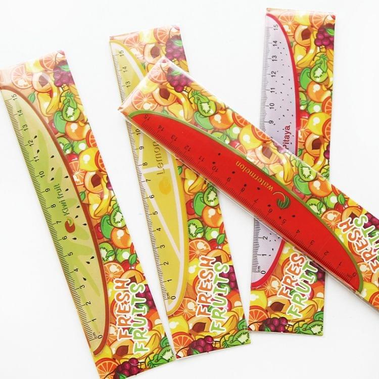 10 PCS 15cm Plastic Ruler Creative Fruit Ruler Kids Student Stationery Random Color