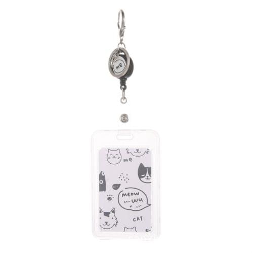 5 PCS Transparent ID Badge Case Card Holder(Many Cats)