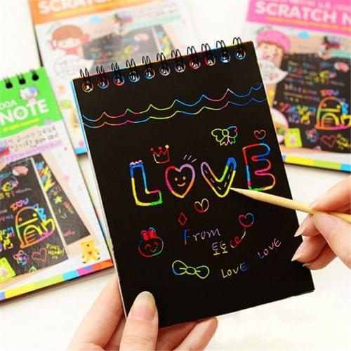 3 PCS Colorful Paper Creative DIY Children Educational Toys Scratch with Wood Pen(Color random)