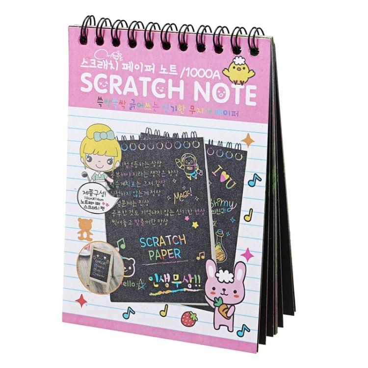 3 PCS Colorful Paper Creative DIY Children Educational Toys Scratch with Wood Pen(Color random)