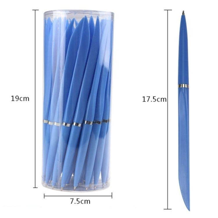 80 PCS / 2 Boxes 0.7mm Knife-Shaped Blue-Ink Ballpoint Pen for Express & Advertising & Office(Black)