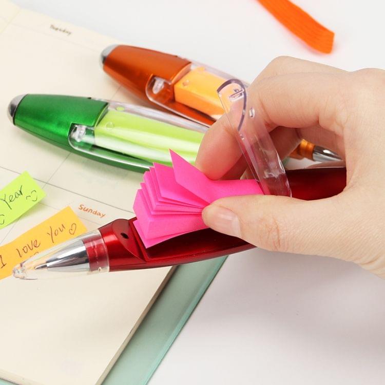 Plastic Lamp Pen Multifunctional Lanyard Memo Pads Lamp Ballpoint Pen School Student Supplies(Orange)