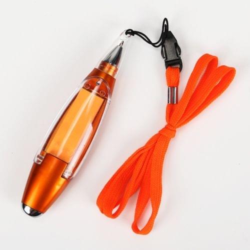 Plastic Lamp Pen Multifunctional Lanyard Memo Pads Lamp Ballpoint Pen School Student Supplies(Orange)