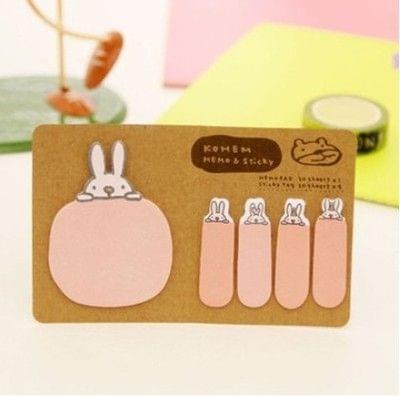 Cute Animal Stationery Memo Paper Sticker Bookmark, Size: 14 x 9cm(Pink)