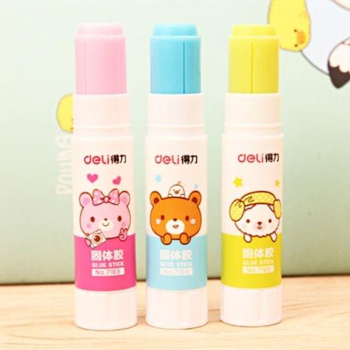 3 Pcs PVA Colored Glue Stick For Kids Green Blue Pink 9g High Viscosity Solid Glue Student Stationery 80x20mm Deli 7165