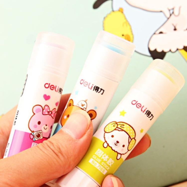 3 Pcs PVA Colored Glue Stick For Kids Green Blue Pink 9g High Viscosity Solid Glue Student Stationery 80x20mm Deli 7165