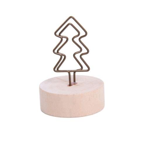 Creative Round Wooden Iron Photo Clip Memo Name Card Pendant Furnishing Articles Picture Frame(Tree)