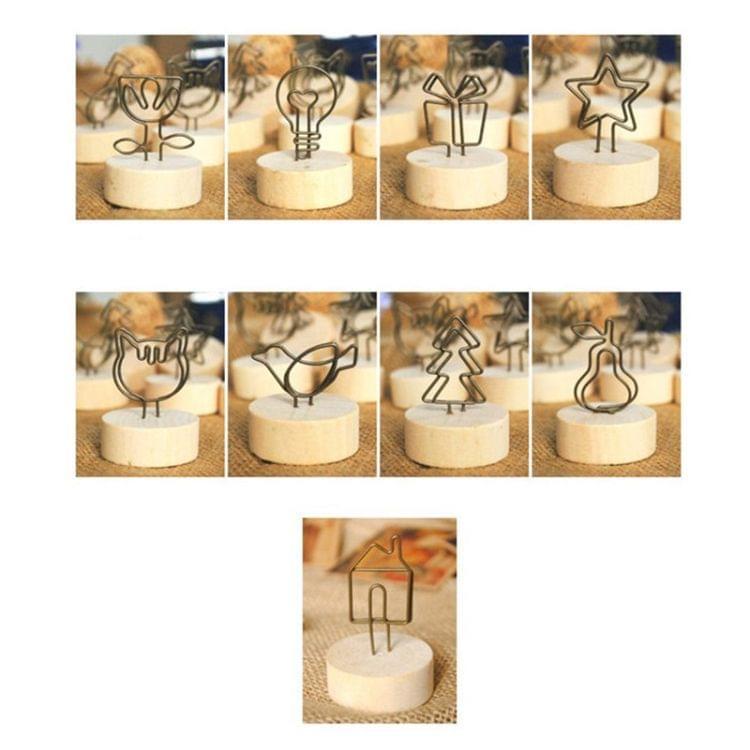 Creative Round Wooden Iron Photo Clip Memo Name Card Pendant Furnishing Articles Picture Frame(Tree)