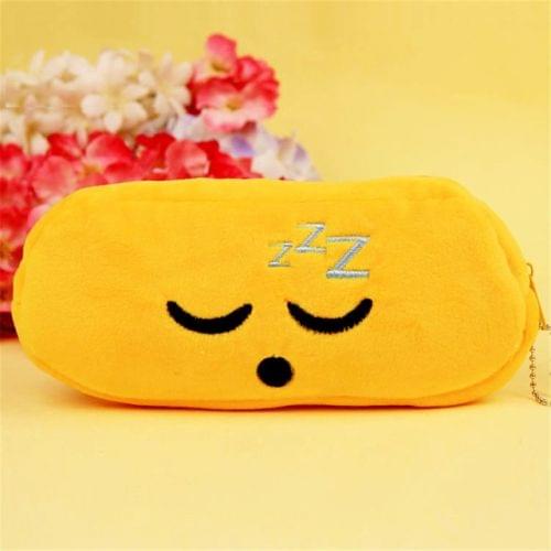 3 PCS Kawaii Velvet Cute Creative Expression Emoji Student Cosmetic Pen Bag Pencil Case Organizer Pouch School Supplies(9)