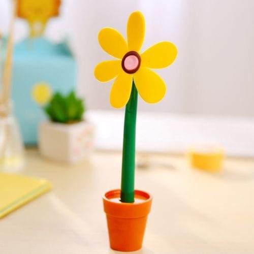 Creative Cartoon Sun Flower Ballpoint Pen  School  Student Office Decoration Stationery(Yellow)