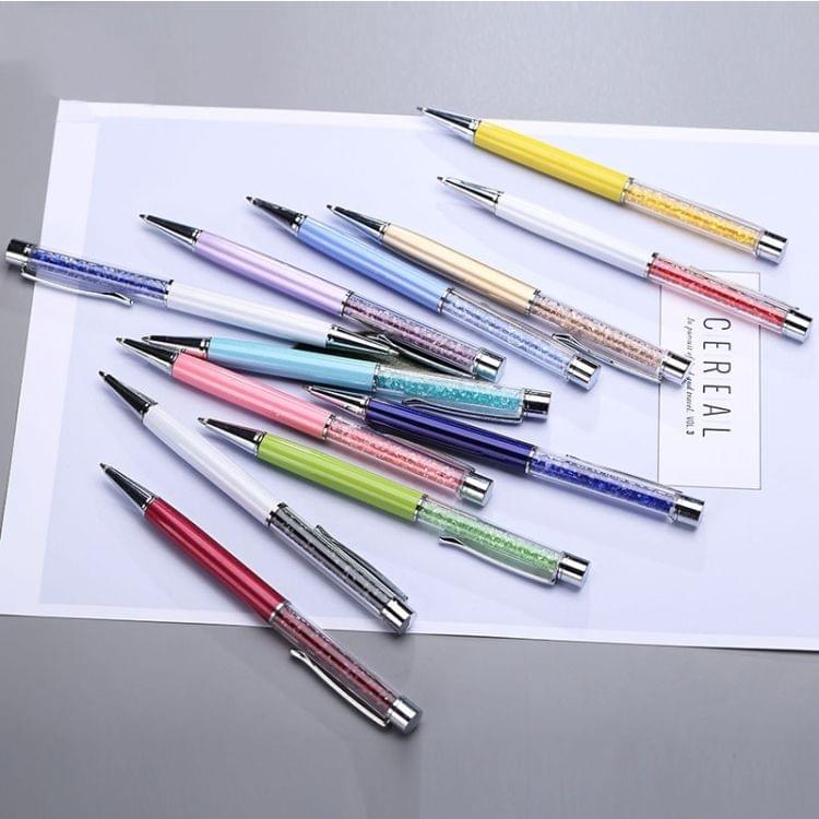 Black Ink Refill Creative Metal Crystal Pen Ballpoint Pens, Random Color Delivery