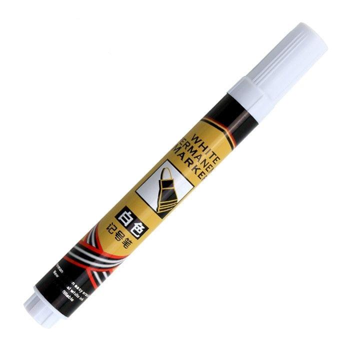 2 PCS Single Headed White Magic Marker Pen Mark Optical Disc Glass Ceramic Plastic Oily Marker(White)