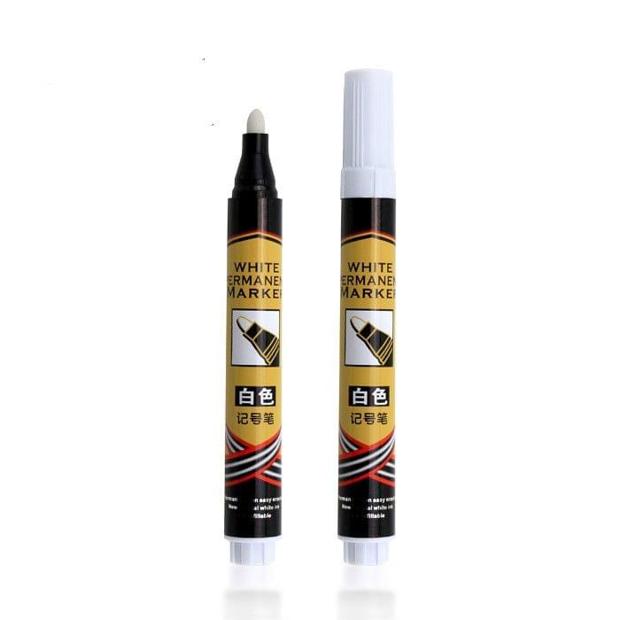 2 PCS Single Headed White Magic Marker Pen Mark Optical Disc Glass Ceramic Plastic Oily Marker(White)