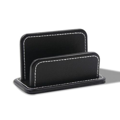 2 Blocks Office Stationery Leather Name Card Holder Stationery Bussiness  Office Home Card Holder(Black)