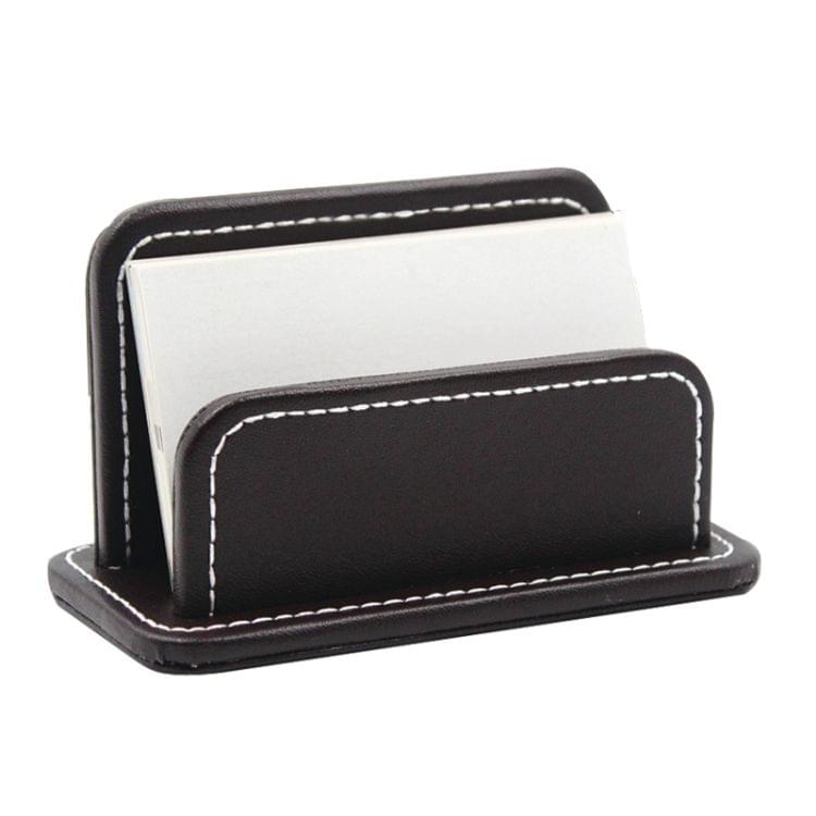 2 Blocks Office Stationery Leather Name Card Holder Stationery Bussiness  Office Home Card Holder(Black)