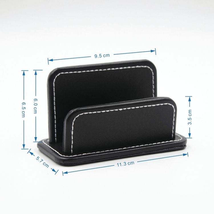 2 Blocks Office Stationery Leather Name Card Holder Stationery Bussiness  Office Home Card Holder(Black)