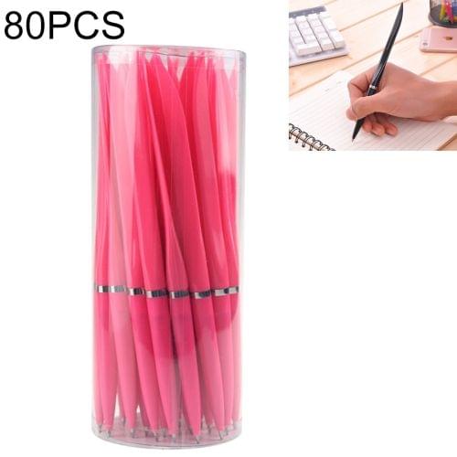 80 PCS / 2 Boxes 0.7mm Knife-Shaped Blue-Ink Ballpoint Pen for Express & Advertising & Office(Pink)