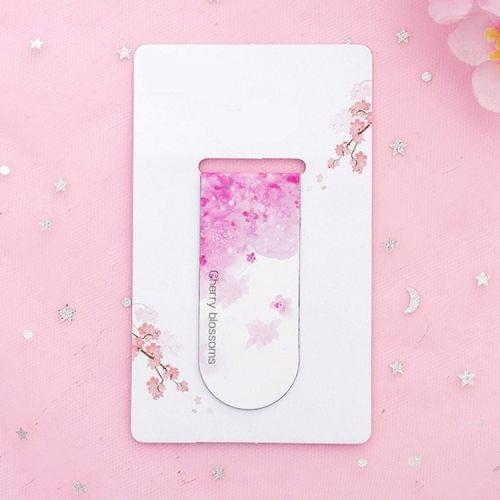 4 PCS Romantic Creative Cherry Magnetic Bookmark Student Stationery Gift School Office Supplies(Pure Cherry Blossom)