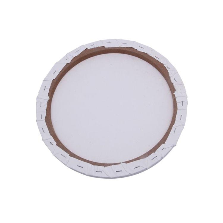 White Panel Round Canvas Board Wooden Frame Painting