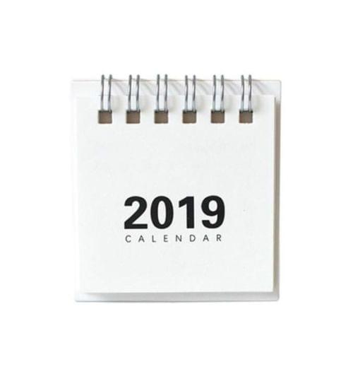 6 PCS Simple Lovely Mini Table Calendars Vintage Paper Desk Calendar(White)