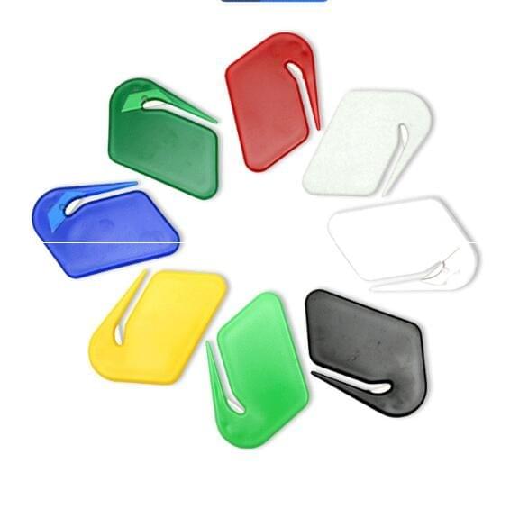 Plastic Mini Letter Knife Letter Mail Envelope Opener Safety Paper Guarded Cutter Blade Office Equipment(Blue)