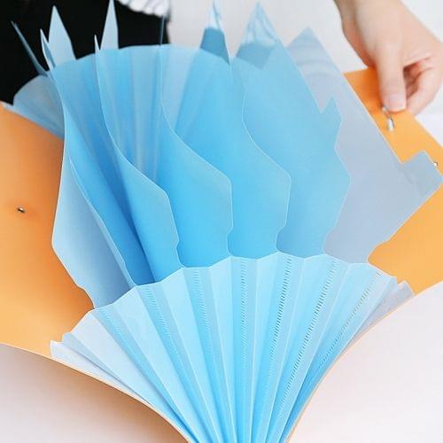 School Stationery Office Supplies Simple Contracted Multilayer Buckles Folder Paper Storage Document Folder 8 pages,Random Color Delivery