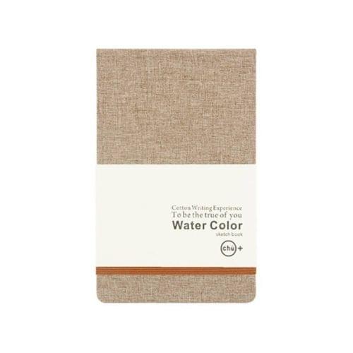 2 PCS A5 Cotton Cloth Watercolor Blank Notepad Child Painting Sketch Doodle Notebook, Size:A5(Light Brown)