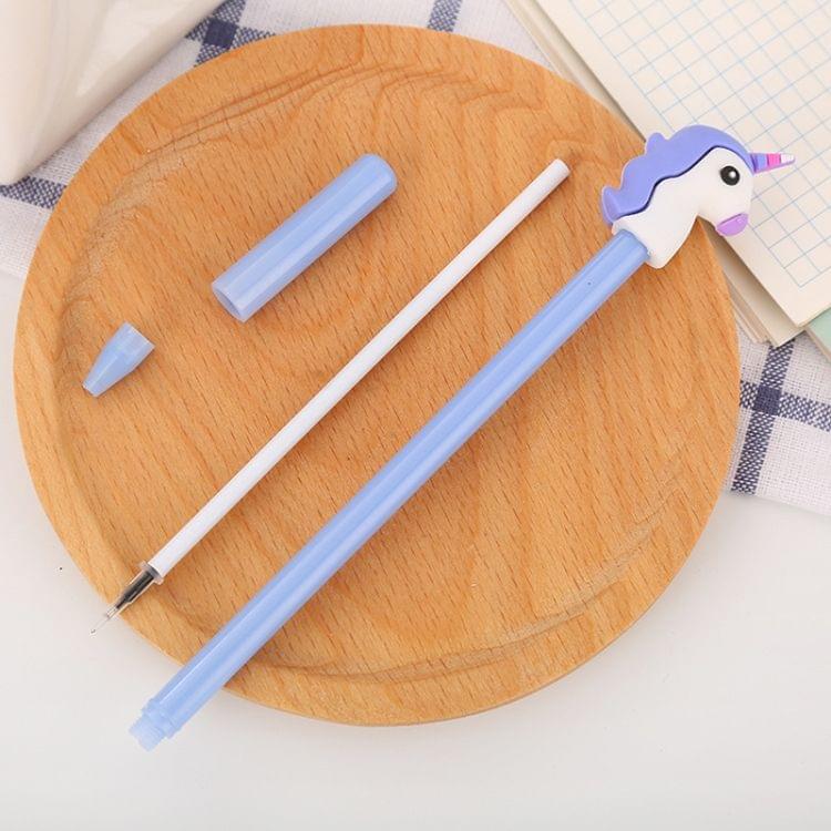 4 PCS Cartoon Unicorn Neutral Student Pen( Blue)