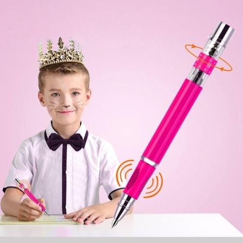 Students Multifunctional Intelligent Sitting Posture Correction Myopia Prevention Pen without Refill (Magenta)