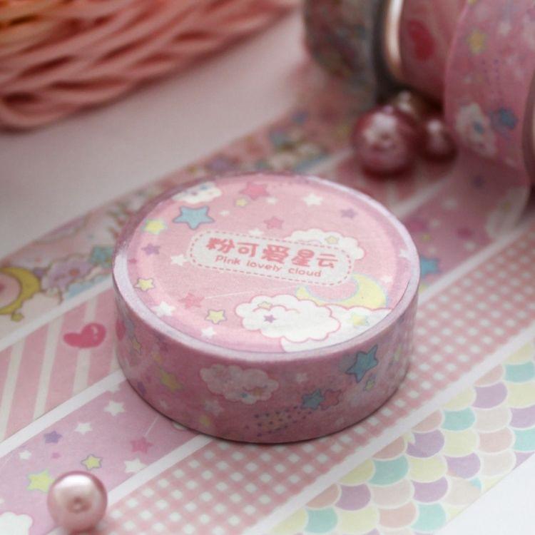 2 PCS 1.5cm Wide Cartoon DIY Scrapbooking Sticker Label Masking Tape