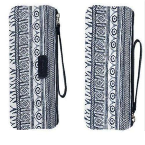 Ethnic Style Vintage Pencil Case School Supplies Stationery Pencilcase Cute Pencil Box Pencil Bag(Azure pencil case)