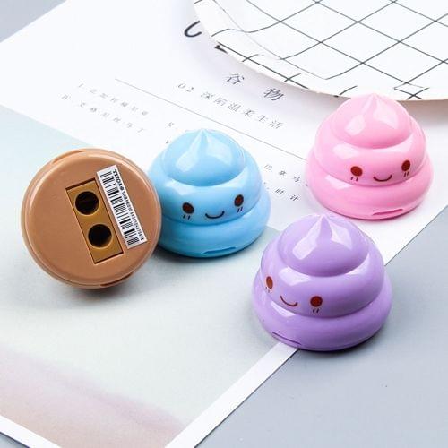 Double Hole Stationery Cute Pencil Sharpeners Funny Emoji Poop Student Kids Gift School Supplies, Random Color