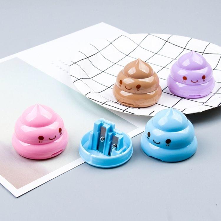 Double Hole Stationery Cute Pencil Sharpeners Funny Emoji Poop Student Kids Gift School Supplies, Random Color