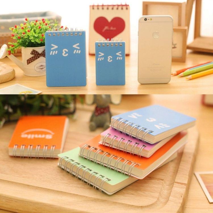 10 PCS Smiling Face Print Binder Ring Coil Memo Pad Notes Ruled Notepads School Office Supply, Random Style Delivery