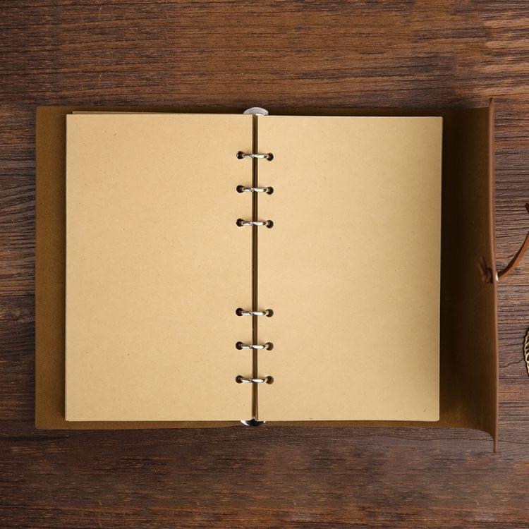 Creative Retro Autumn Leaves Pattern Loose-leaf Travel Diary Notebook, Size: S (Brown)