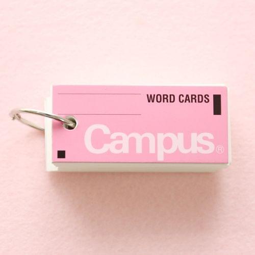 Portable Campus Words Cards Mini Blank Memo Simple Notebook(Pink)