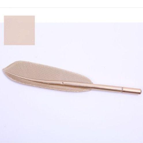 2 PCS Simple Personality Creative Office Signature Feather Pen Plastic Gel Pen(Gold)